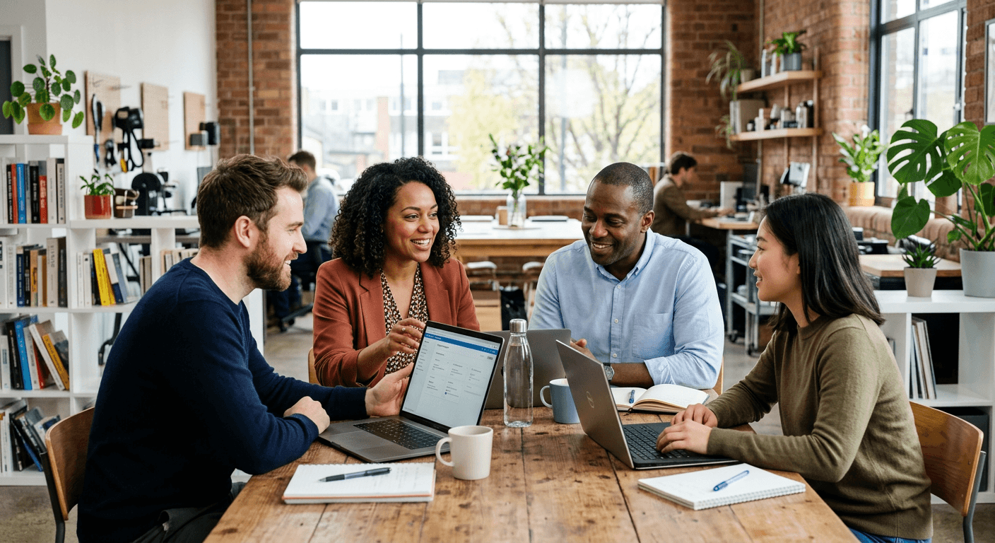 Team workshop with shared workflows